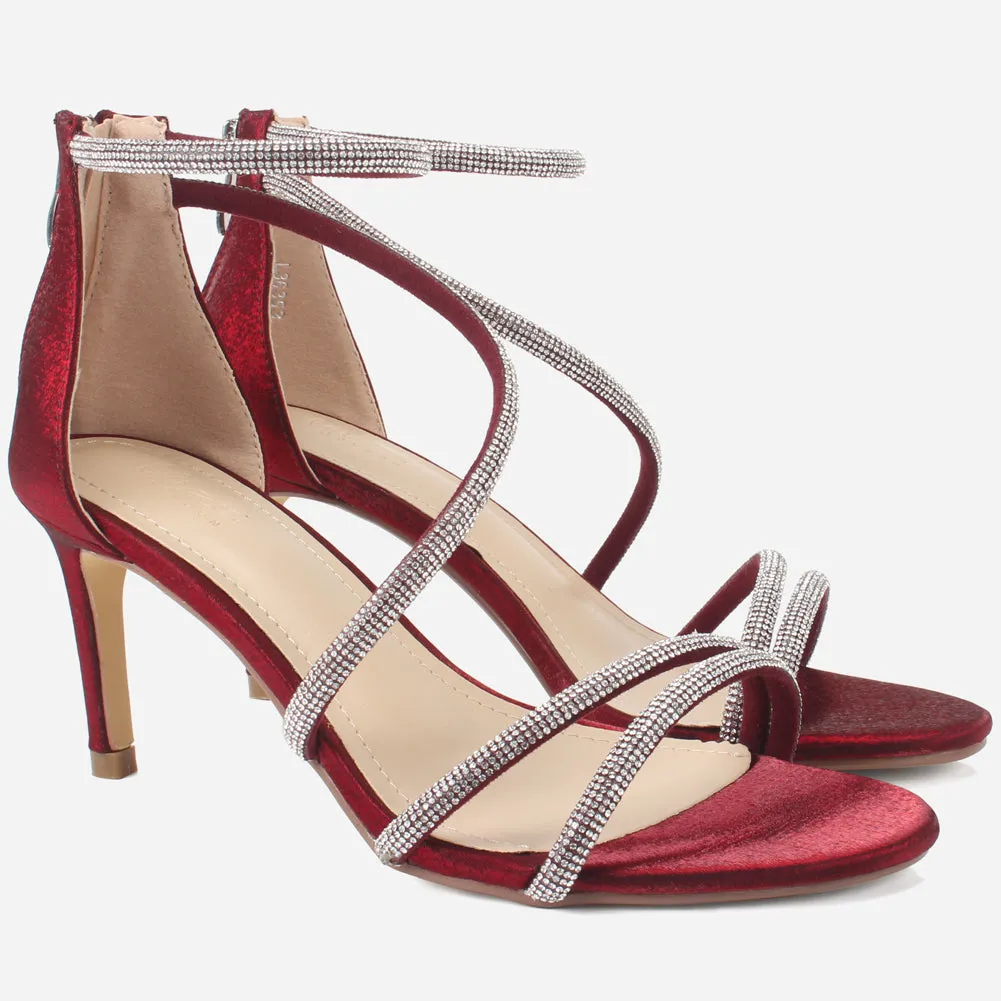 Womens "FELLA" Decorated Evening Stiletto Sandals
