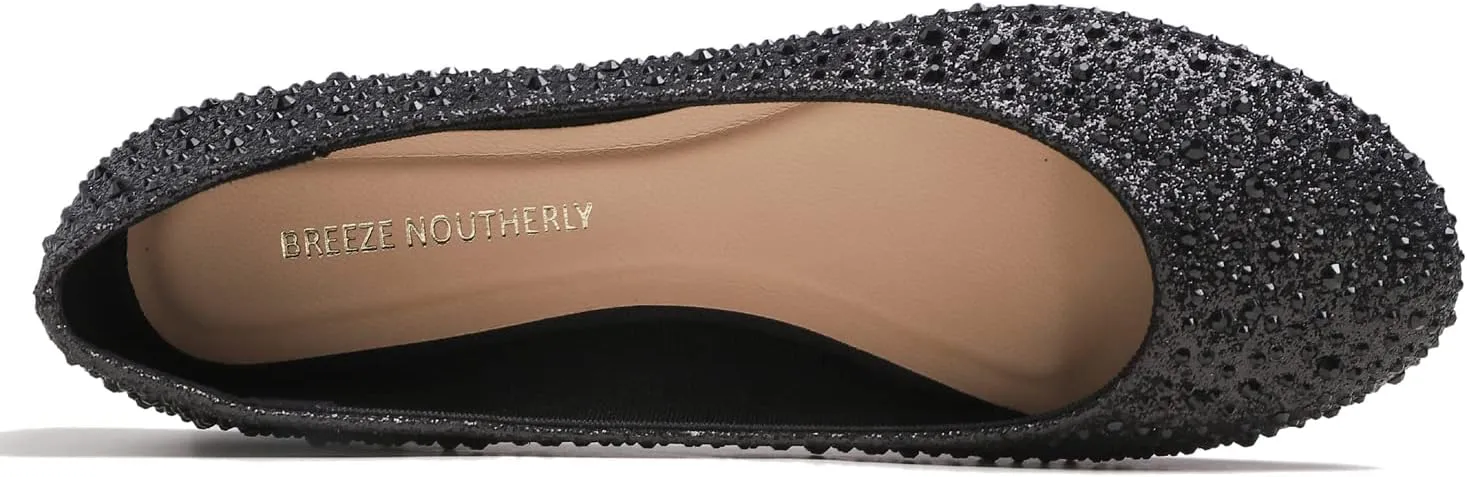 Women's Super Sparkle Bling Party Ballets Wedding Bridal Shiny Dress Flats Rhinestone