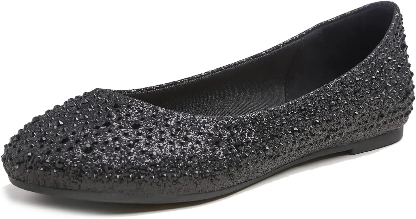 Women's Super Sparkle Bling Party Ballets Wedding Bridal Shiny Dress Flats Rhinestone