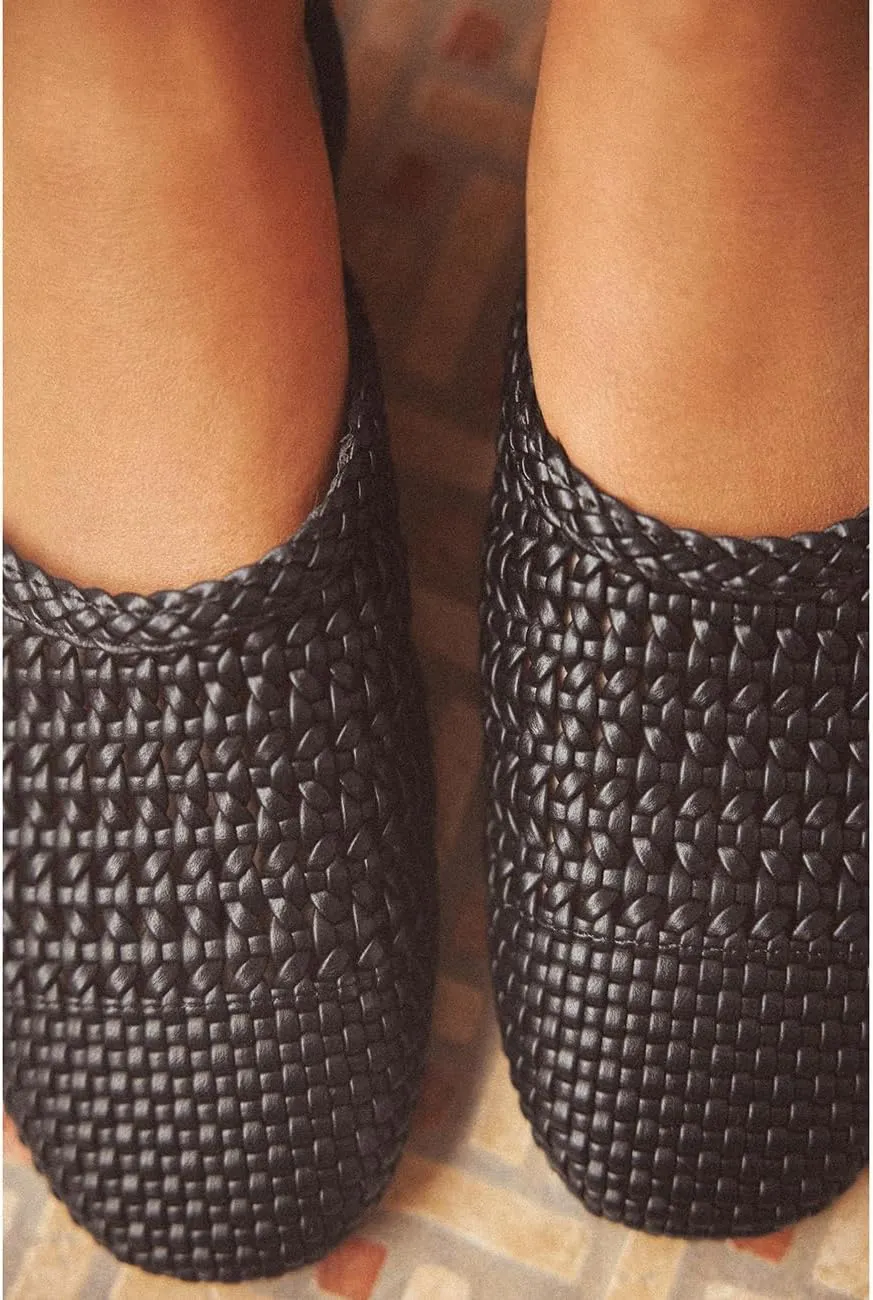 Womens Woven Slingback Flat Sandal Buckle Mesh Ballet Flat