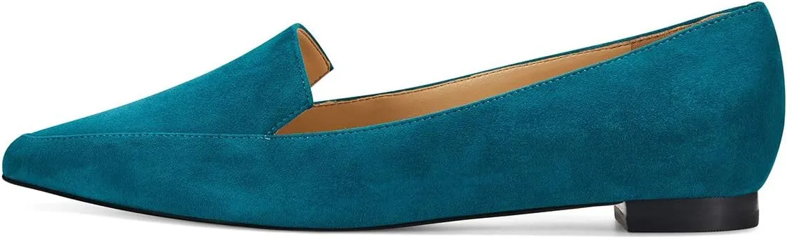 XYD Women Office Pointed Toe Loafer Flats Slip On Comfy Easy Walking Driving Dress Shoes for Casual Daily