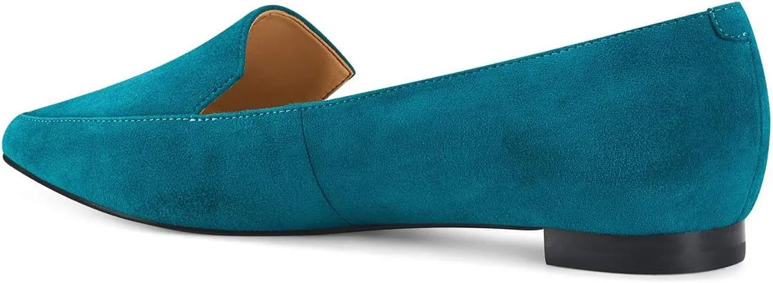 XYD Women Office Pointed Toe Loafer Flats Slip On Comfy Easy Walking Driving Dress Shoes for Casual Daily