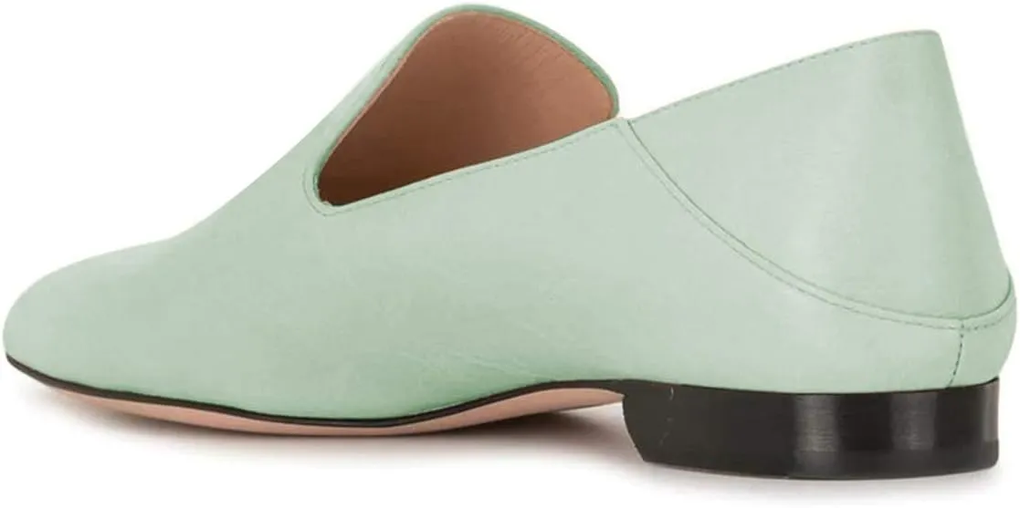 YDN Women Comfy Round Toe Loafer Flat Classic Slip On Pumps Casual Office Walking Dress Shoes