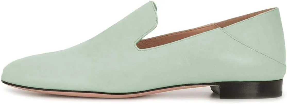 YDN Women Comfy Round Toe Loafer Flat Classic Slip On Pumps Casual Office Walking Dress Shoes
